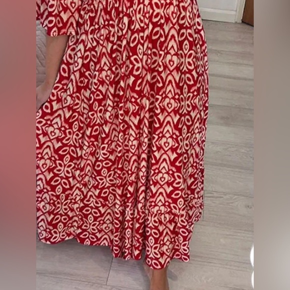 Red and White Floral Maxi Dress Size XL NWT - Picture 7 of 8